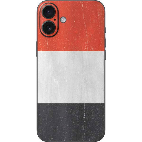 Yemen Flag Distressed iPhone 16 Plus Skin